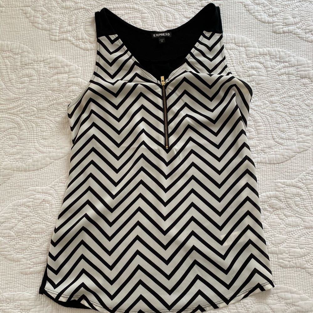EXPRESS zipper detail blouse